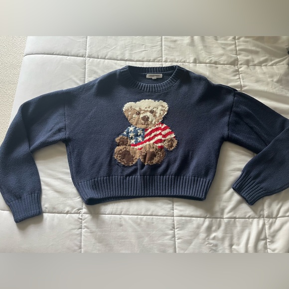 Navy Teddy Bear Sweater - Picture 3 of 3